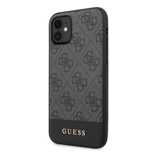 Guess GUHCN61G4GLGR iPhone 11 6,1&quot; / Xrszary/grey hard case 4G Stripe Collection