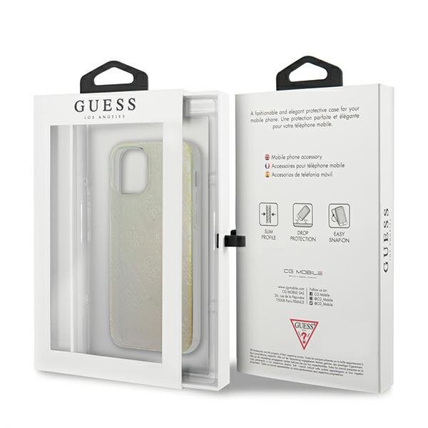 Guess GUHCP12S3D4GIRBL iPhone 12 mini 5,4&quot; opalowy/iridescent hardcase 4G 3D Pattern Collection