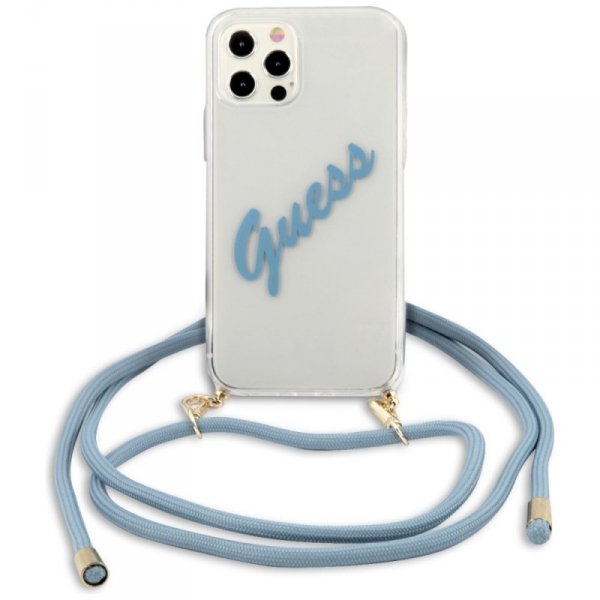 Guess GUHCP12MCRTVSBL iPhone 12/12 Pro6,1&quot; niebieski/blue hardcase Script Vintage