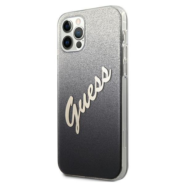 Guess GUHCP12LPCUGLSBK iPhone 12 Pro Max6,7&quot; czarny/black hardcase Glitter Gradient Script
