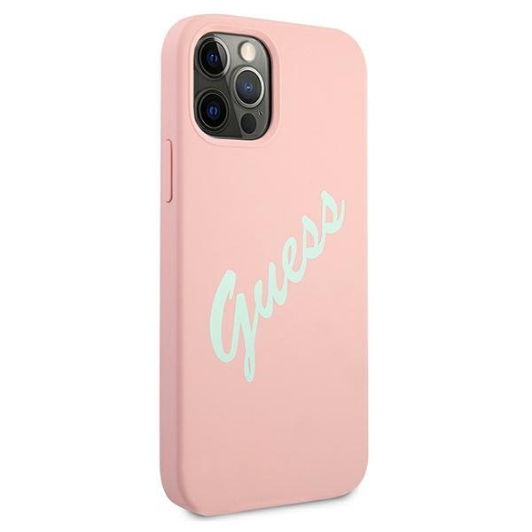 Guess GUHCP12MLSVSPG iPhone 12/12 Pro6,1&quot; różowo zielony/green pink hardcase Silicone Vintage