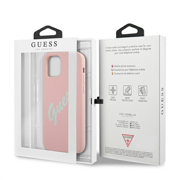 Guess GUHCP12MLSVSPG iPhone 12/12 Pro6,1&quot; różowo zielony/green pink hardcase Silicone Vintage