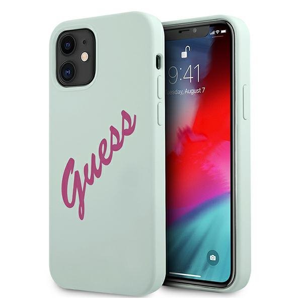 Guess GUHCP12SLSVSBF iPhone 12 mini5,4&quot; niebieski fuksja/blue fuschia hardcase Silicone Vintage