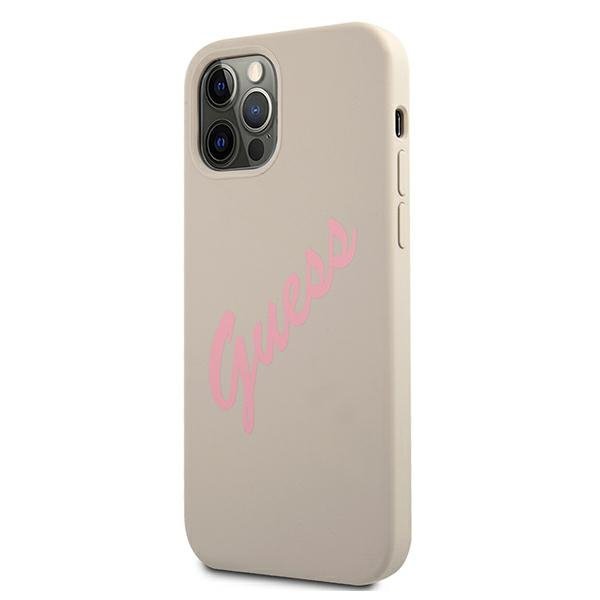 Guess GUHCP12LLSVSGP iPhone 12 Pro Max6,7&quot; szaro różowy/grey pink hardcase Silicone Vintage