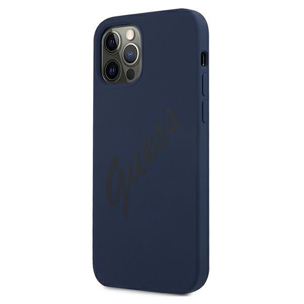 Guess GUHCP12MLSVSBL iPhone 12/12 Pro 6,1&quot; niebieski/blue hardcase Script Vintage