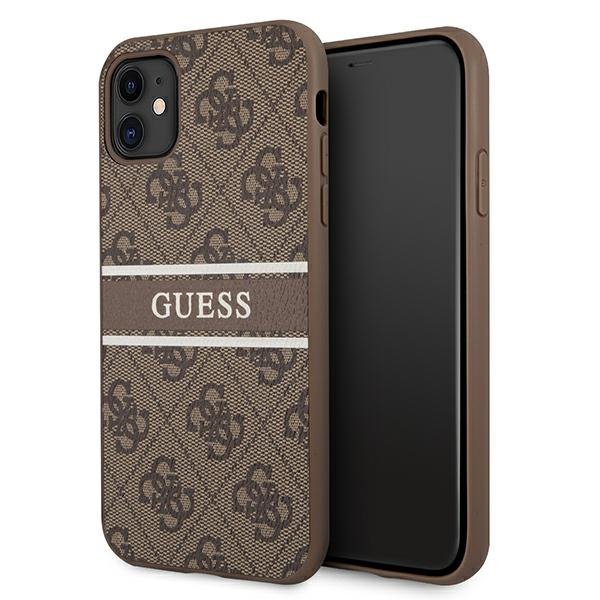 Guess GUHCN614GDBR iPhone 11 / Xr 6,1&quot;brązowy/brown hardcase 4G Stripe