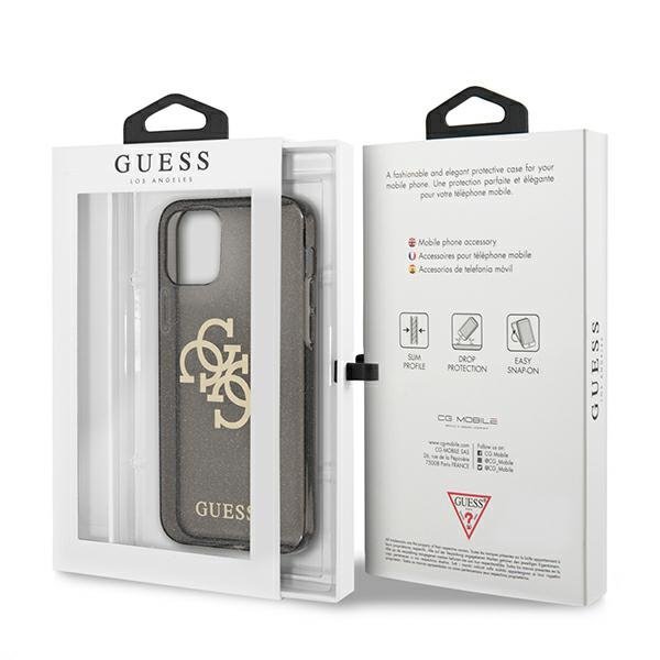 Guess GUHCP12LPCUGL4GBK iPhone 12 ProMax 6,7&quot; czarny/black hard case Glitter 4G Big Logo