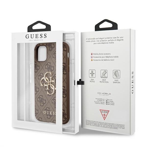 Guess GUHCN614GMGBR iPhone 11 6,1 / Xr brązowy/brown hardcase 4G Big Metal Logo
