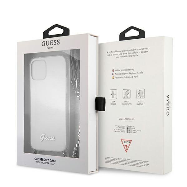 Guess GUHCP12LKC4GSSI iPhone 12 Pro Max 6,7&quot; Transparent hardcase 4G Silver Chain