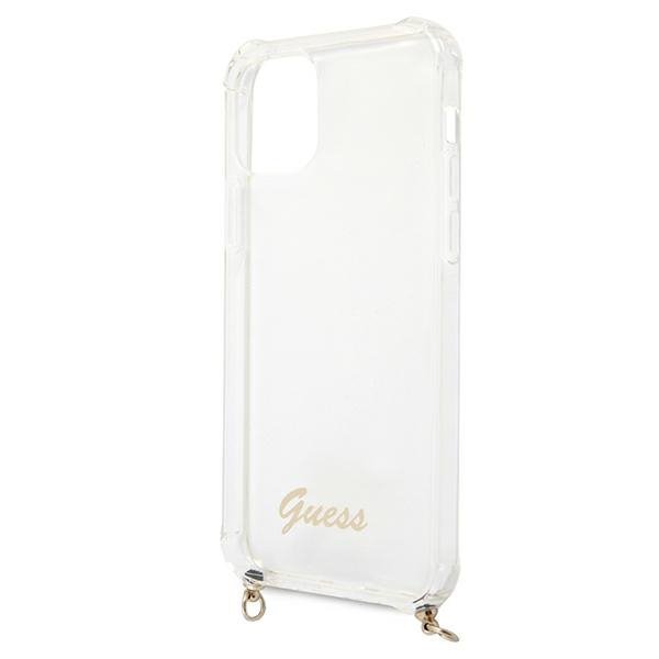 Guess GUHCP12MKC4GSGO iPhone 12/12 Pro6,1&quot; Transparent hardcase 4G Gold Chain