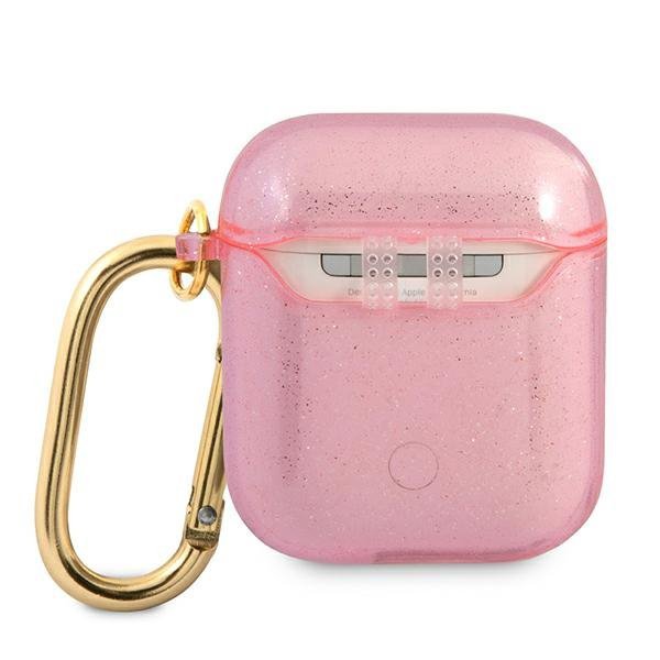 Guess GUA2UCG4GP AirPods 1/2 cover różowy/pink Glitter Collection