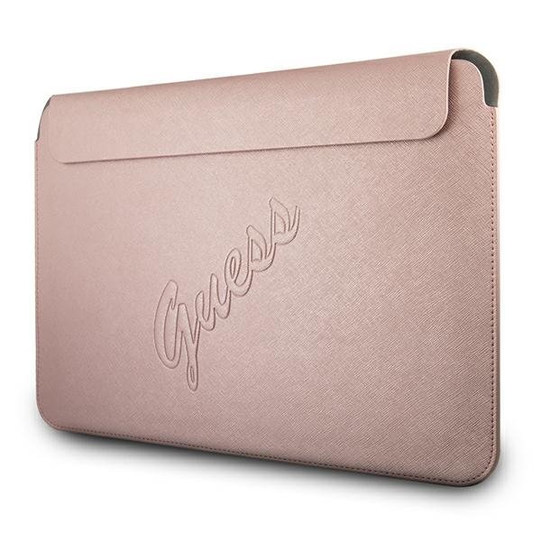 Guess Sleeve GUCS13PUSASPI 13&quot; różowy/pink Saffiano Script