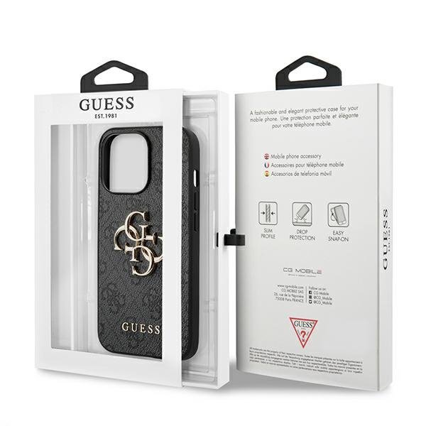 Guess GUHCP13L4GMGGR iPhone 13 Pro / 13 6,1&quot;szary/grey hardcase 4G Big Metal Logo