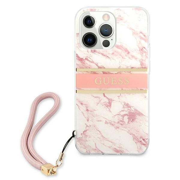 Guess GUHCP13XKMABPI iPhone 13 Pro Max6,7&quot; różowy/pink hardcase Marble Strap Collection