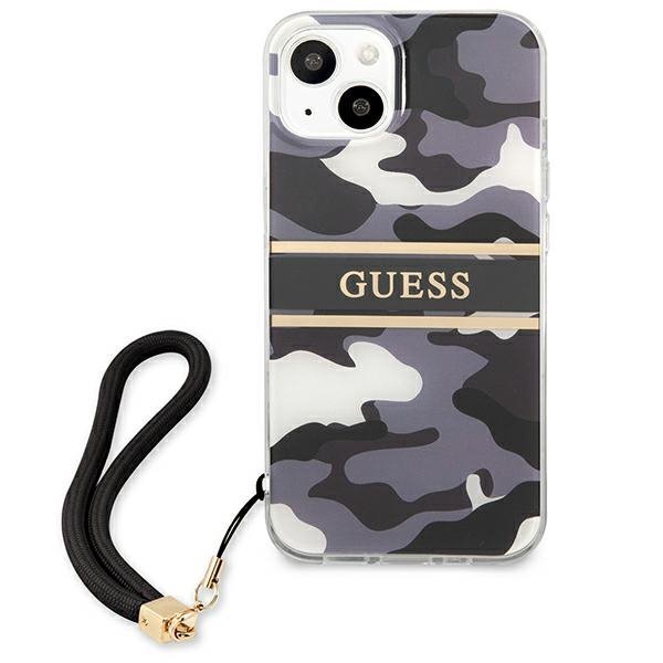 Guess GUHCP13SKCABBK iPhone 13 mini 5,4&quot; czarny/black hardcase Camo Strap Collection