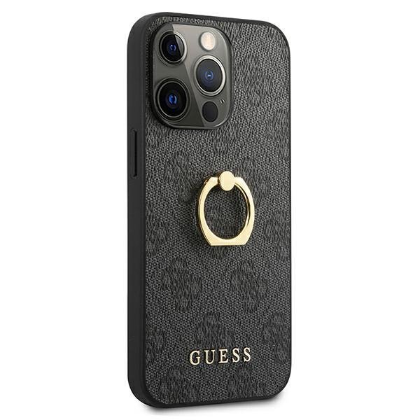 Guess GUHCP13L4GMRGR iPhone 13 Pro / 13 6,1&quot; szary/grey hardcase 4G with ring stand
