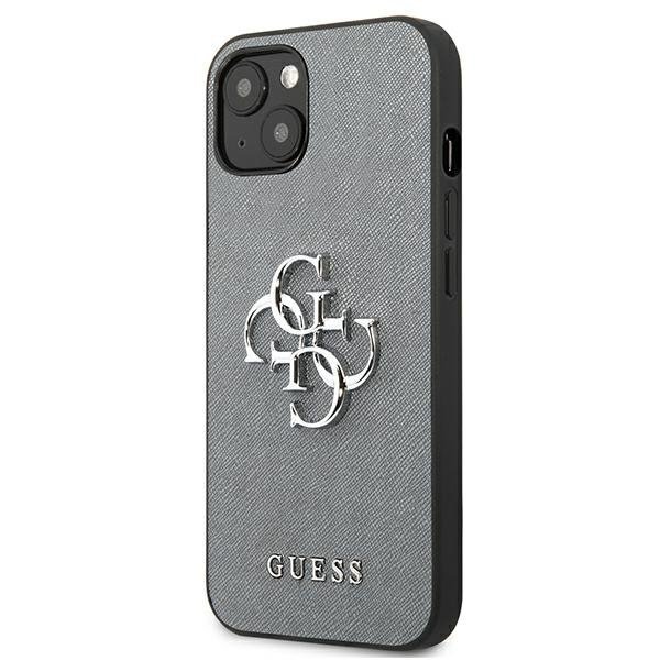 Guess GUHCP13SSA4GSGR iPhone 13 mini 5,4&quot; szary/grey hardcase Saffiano 4G Metal Logo