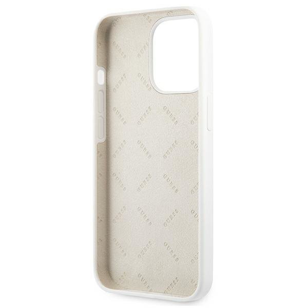 Guess GUHCP13LLS4GGWH iPhone 13 Pro / 13 6,1&quot; biały/white hard case Silicone 4G Logo