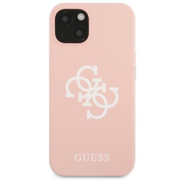 Guess GUHCP13SLS4GWPI iPhone 13 mini 5,4&quot; różowy/pink hard case Silicone 4G Logo