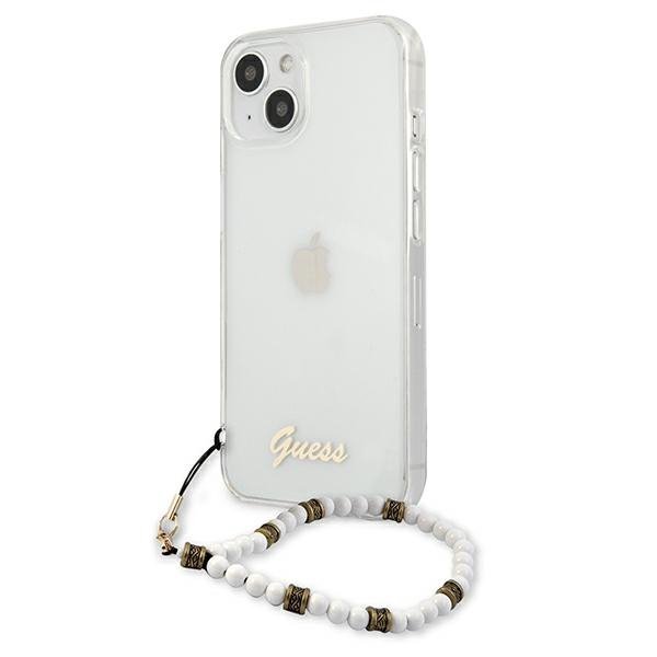 Guess GUHCP13MKPSWH iPhone 13 / 14 / 15 6.1&quot; Transparent hardcase White Pearl