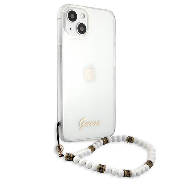 Guess GUHCP13MKPSWH iPhone 13 / 14 / 15 6.1&quot; Transparent hardcase White Pearl