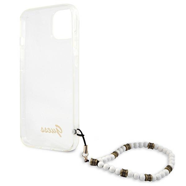 Guess GUHCP13MKPSWH iPhone 13 / 14 / 15 6.1&quot; Transparent hardcase White Pearl