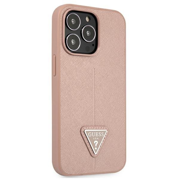 Guess GUHCP13LPSATLP iPhone 13 Pro/ 13 6,1&quot; różowy/pink hardcase SaffianoTriangle Logo