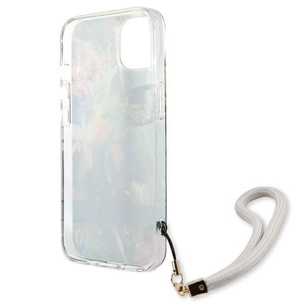 Guess GUHCP13SHFLSB iPhone 13 mini 5,4&quot;niebieski/blue hardcase Flower Strap