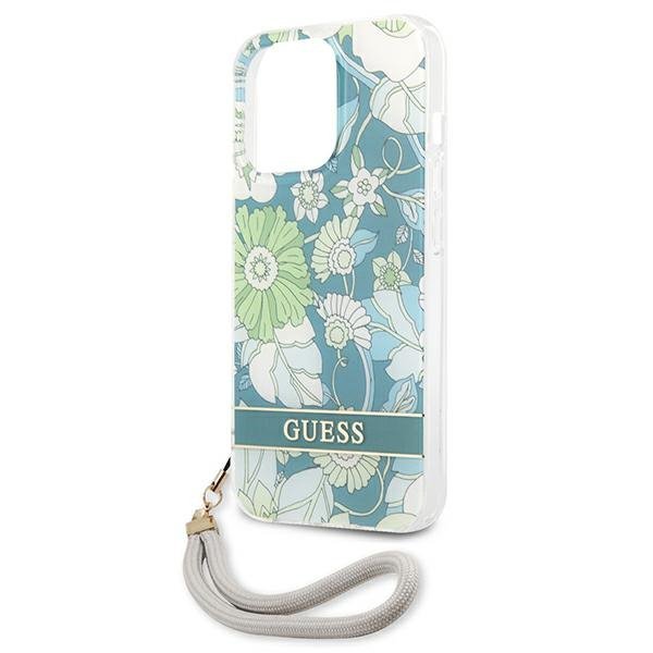 Guess GUHCP13LHFLSN iPhone 13 Pro / 13 6,1&quot; zielony/green hardcase Flower Strap