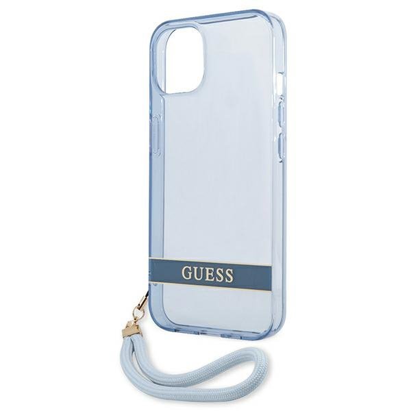 Guess GUHCP13SHTSGSB iPhone 13 mini 5,4&quot;niebieski/blue hardcase Translucent Stap
