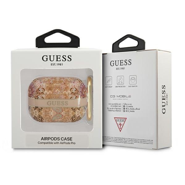 Guess  GUAPHHFLD AirPods Pro coverzłoty/gold Paisley Strap Collection