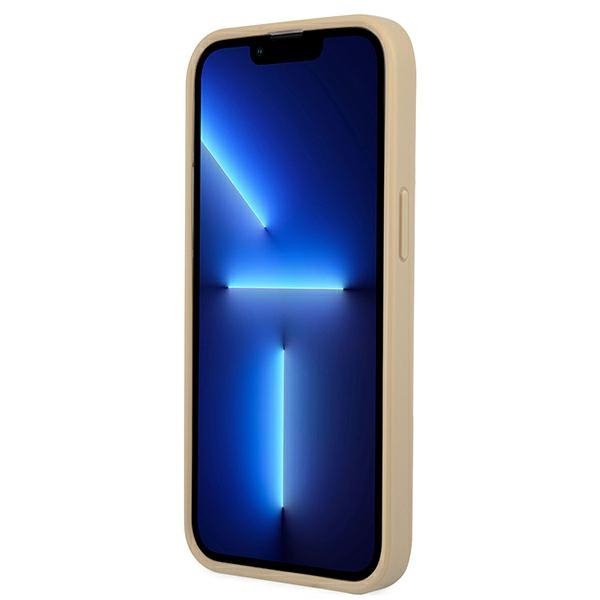 Guess GUHCP13SPSATLE iPhone 13 mini5,4&quot; beżowy/beige hardcase SaffianoTriangle Logo