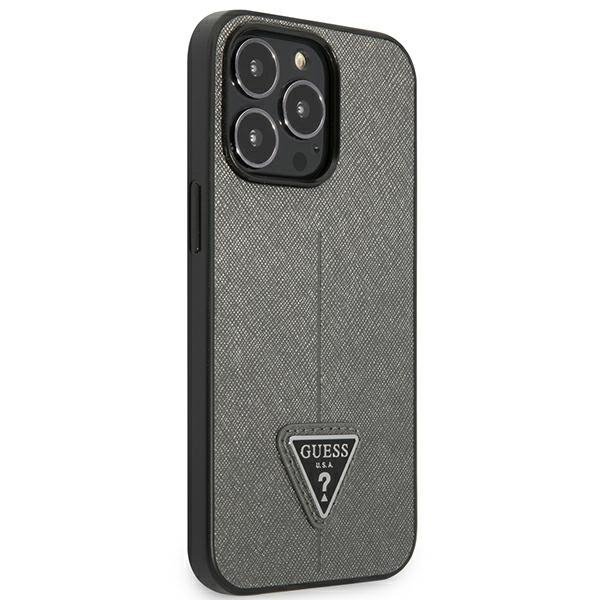 Guess GUHCP13LPSATLG iPhone 13 Pro / 13 6,1&quot; srebrny/silver hardcase SaffianoTriangle Logo