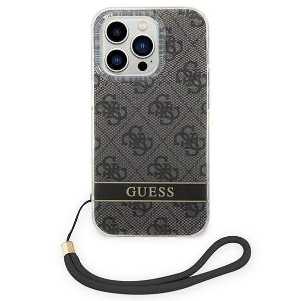 Guess GUOHCP14XH4STK iPhone 14 Pro Max 6,7&quot; czarny/black hardcase 4G Print Strap
