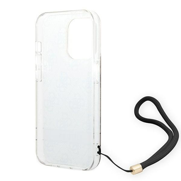Guess GUOHCP14LH4STW iPhone 14 Pro 6,1&quot; brązowy/brown hardcase 4G Print Strap