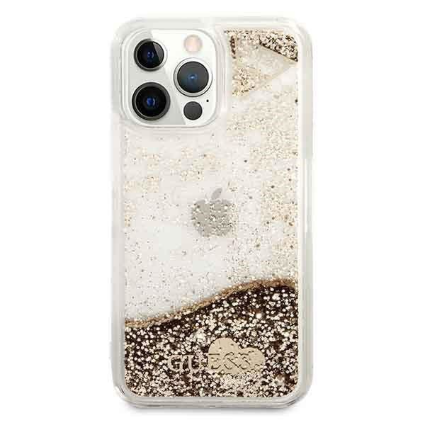 Guess GUOHCP14LGLHFLGO iPhone 14 Pro 6,1&quot; złoty/gold hardcase Glitter Charms