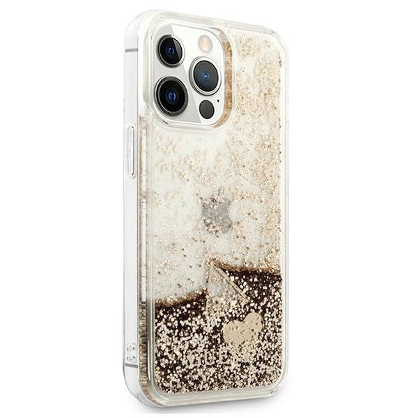 Guess GUOHCP14LGLHFLGO iPhone 14 Pro 6,1&quot; złoty/gold hardcase Glitter Charms