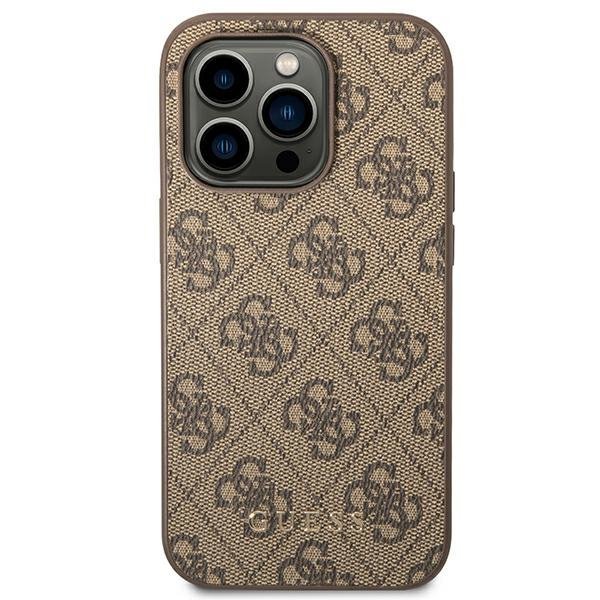 Guess GUHCP14XG4GFBR iPhone 14 Pro Max 6,7&quot; brązowy/brown hard case 4G Metal Gold Logo