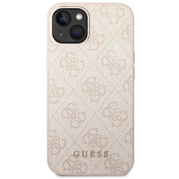 Guess GUHCP14SG4GFPI iPhone 14 / 15 / 136.1&quot; różowy/pink hard case 4G Metal Gold Logo