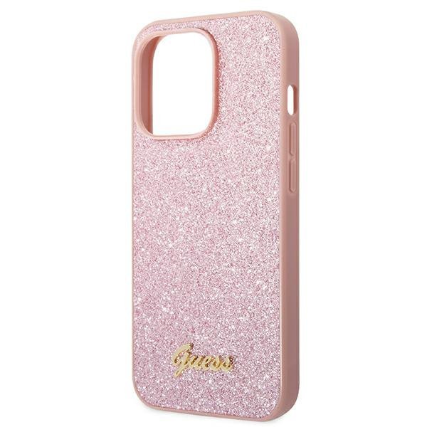 Guess GUHCP14XHGGSHP iPhone 14 Pro Max6,7&quot; różowy/pink hard case Glitter Script