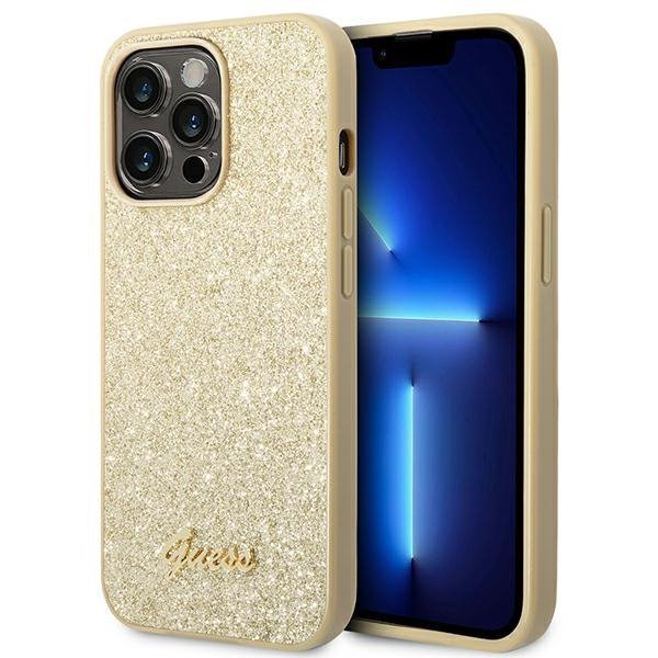 Guess GUHCP14XHGGSHD iPhone 14 Pro Max6,7&quot; złoty/gold hard case Glitter Script