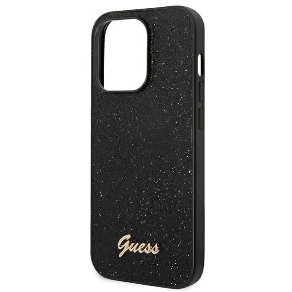 Guess GUHCP14LHGGSHK iPhone 14 Pro 6,1&quot; czarny/black hard case Glitter Script