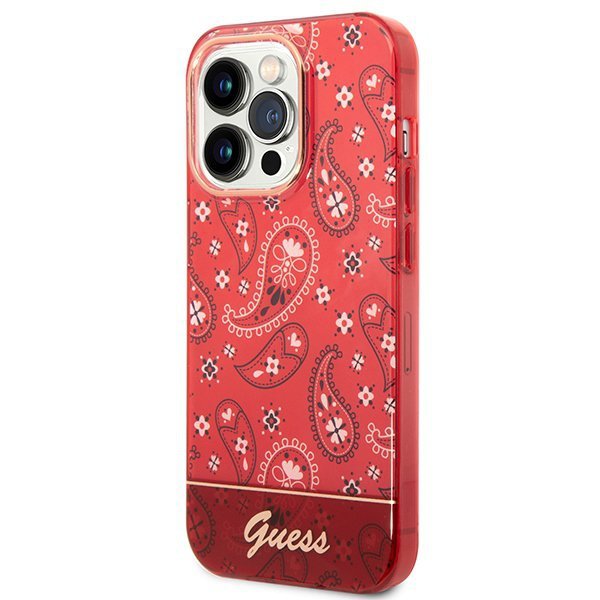 Guess GUHCP14LHGBNHR iPhone 14 Pro 6,1&quot; czerwony/red hardcase Bandana Paisley