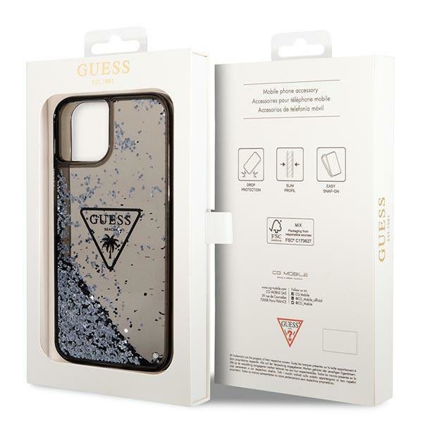 Guess GUHCP14SLFCTPK iPhone 14 / 15 / 13 6.1&quot; czarny/black hardcase Liquid Glitter Palm Collection