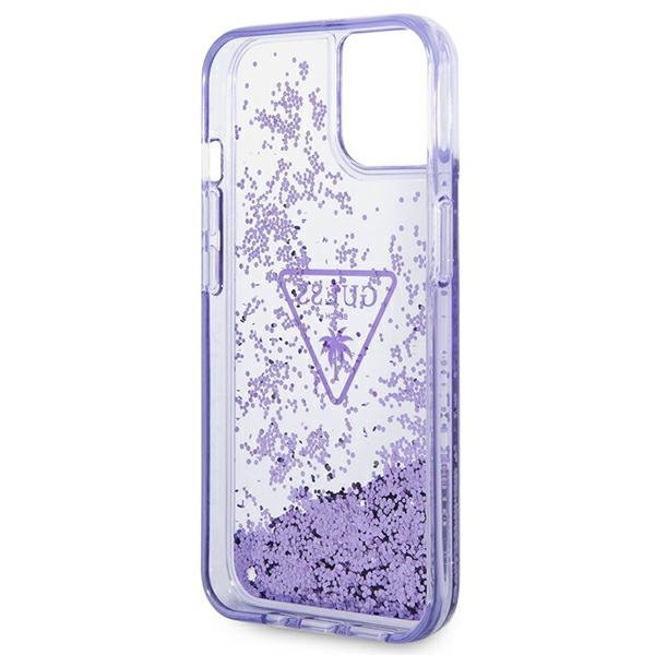 Guess GUHCP14MLFCTPU iPhone 14 Plus / 15 Plus 6.7&quot; fioletowy/purple hardcase Liquid Glitter Palm Collection