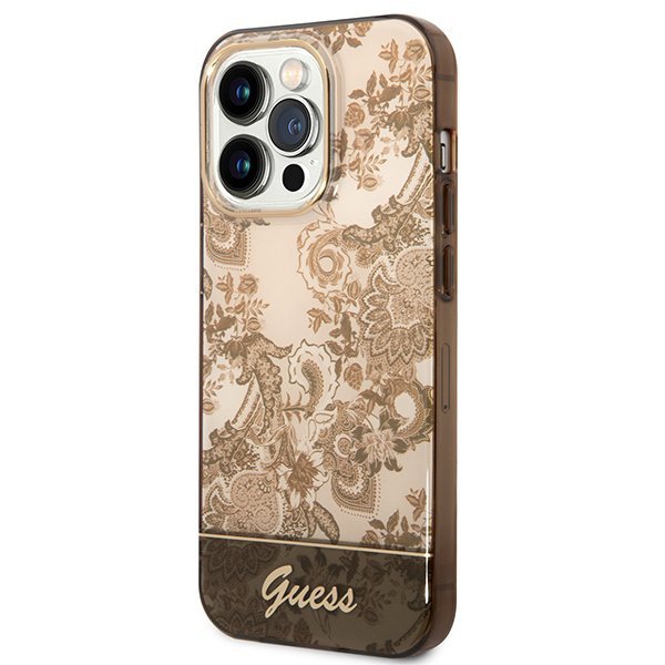 Guess GUHCP14LHGPLHC iPhone 14 Pro 6,1&quot; ochre hardcase Porcelain Collection