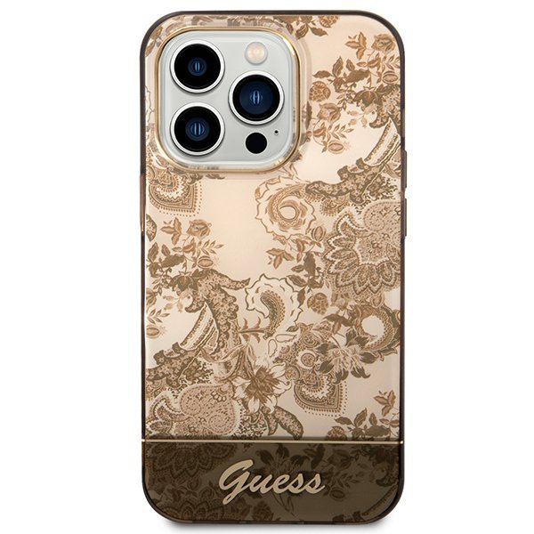 Guess GUHCP14LHGPLHC iPhone 14 Pro 6,1&quot; ochre hardcase Porcelain Collection