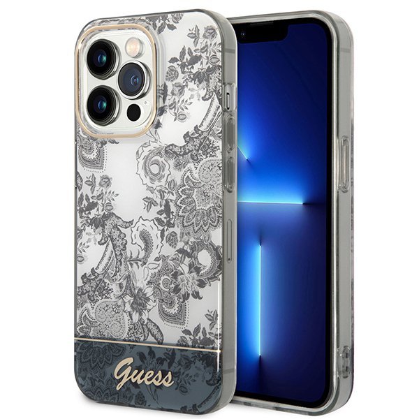 Guess GUHCP14LHGPLHG iPhone 14 Pro 6,1&quot; szary/grey hardcase Porcelain Collection
