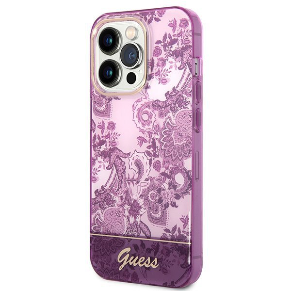 Guess GUHCP14XHGPLHF iPhone 14 Pro Max 6,7&quot; fuksja/fuschia hardcase Porcelain Collection