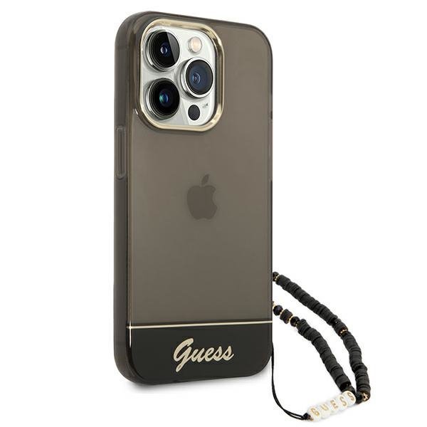 Guess GUHCP14LHGCOHK iPhone 14 Pro6,1&quot; czarny/black hardcase Translucent Pearl Strap